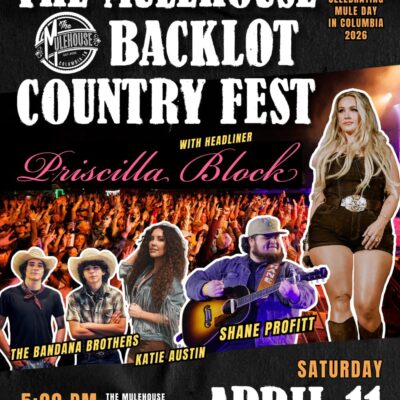 The Mulehouse in Columbia Announces Its Backlot Country Fest, Featuring Headliner Priscilla Block