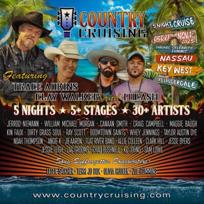 Country Cruising Adds Angie K, Noah Thompson, and Taylor Austin Dye to Jam-Packed Music Lineup
