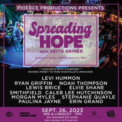Spreading Hope 9/26: Levi Hummon, Ryan Grifffin, Smithfield, Lewis Brice & More